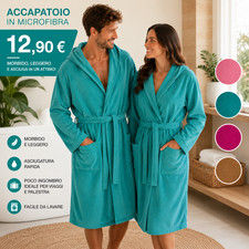Accappatoio Unisex Microfibra con Cappuccio Morbido Asciugatura Rapida Accappatoio price