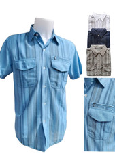 Camicia Uomo ESTIVA Con Taschino ZIP Cotone E Viscosa Regular Mezza Manica Corta Camicia Uomo price