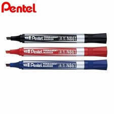 [Pentel] Pennarello Permanente N861 Punta Scalpello Basso Odore Metallo Vetro Plastica Marker Penna price