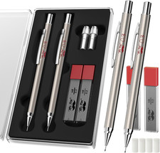 Confezione 2 Matite Piombo Meccaniche Metallo 0,3Mm Ricaricabili Metallo Disegno Matite Matita Lead (Thin) price