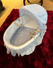 Set lenzuola Jasper Conran blu completo Moses Basket 6 pezzi vestizione prezzo consigliato £ 85 Set Bedding Set / Nanna price
