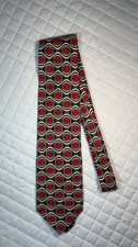 Cravatta uomo Fenzia 100% seta rosso nero grigio motivo geometrico retrò made in Korea Tie price