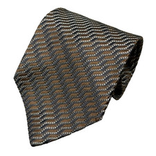 Principe Tie 100% Silk Made in Italy Woven Zig Zag Black/Brown 3.75" Tie price