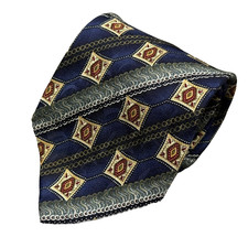 Rosietti Uomo Neck Tie Striped 100% Silk Satin Blue Made in Canada 4" Tie price