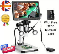 Microscopio digitale DM9 7" LCD 1200X 1080P lente di ingrandimento a monete PC Plug&Play + SD 32GB Microscope price