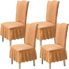 Coprisedie per sala da pranzo, set di 4 coprisedie elasticizzati con gonna Set Sala da Pranzo Set price