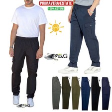 PANTALONE PANTALACCIO 100% COTONE LEGGERO UOMO LAVORO CASUAL CASA SPORT PALESTRA Pantaloni Uomo price