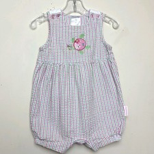Pagliaccetto a bolle vintage bambina 12 m bambino 100% cotone rosa gingham a quadri bavaglino seersucker Pantaloncini Bebè price