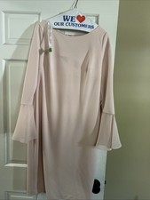 Abito Calvin Klein Blush Rosa Manica a Campana Elasticizzato Crepe ‎ Taglia 12 Plaj Giysisi price