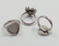 1pz base per anello cuore 17mm (castone 11x11mm) in acciaio inox bijoux Anello bijoux price
