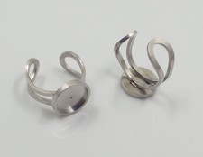 2pz base per anello Cuff tondo  18mm (castone 12mm) in acciaio inox bijoux Anello bijoux price