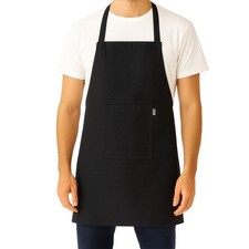 Grembiule cotone nero con tasche da cucina,chef, pizzaiolo, salumiere, lavoro Grembiule da cucina price