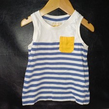 F&f Gilet Smanicato Top Nautico Ragazzo Blu Bianco Righe Giallo 1,5-2 Anni Spiaggia Gilet bebè price