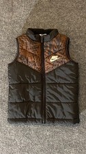 Nike Puffer Vest Bambino 4T Nero Marrone Stampa Animalier Zip Isolata Leggero Gilet bebè price