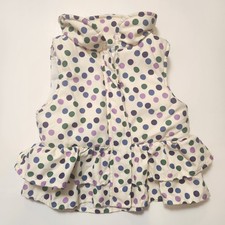 Gilet imbottito a pois Toughskins bambina taglia 2T bianco multicolore orlo con volant zip Gilet bebè price