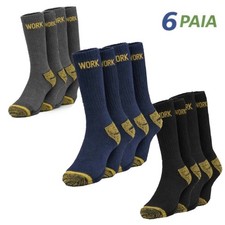 6 Paia Calze Uomo da Lavoro in Cotone Rinforzate 40-46 Calzini Traspiranti Calze uomo price