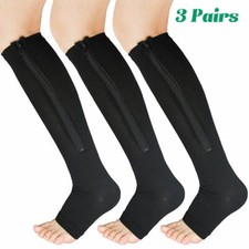 Calze a compressione punta aperta in rame 20-30 mmHg recupero vene varicose con cerniera Calze al ginocchio e collant price