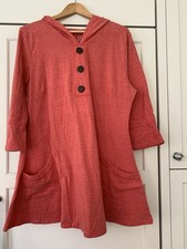 Lur. Top tunica con cappuccio donna grande arancione moda per cambiare eco sostenibile Tunica modest fashion price