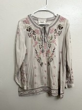 Tunica blusa oversize floreale ricamata top grigio stile paparazzi Johnny S Tunica modest fashion price