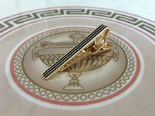 Cravatta uomo oro 4 cm sottile striscia nera acciaio inox clip ferma spilla UK Fermacravatta price
