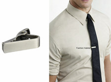 Fermacravatta Uomo Argento Opaco 2CM Super Skinny Grigio Antico Barra Acciaio Inox UK Fermacravatta price