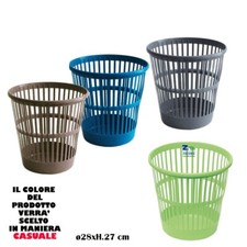 CESTINO PATTUMIERA GETTACARTE TRAFORATO DA UFFUCIO SCUOLA D.28xH.27 cm Cestini price