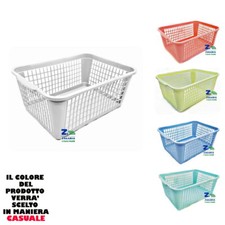 CESTA CESTINO MULTIUSO CM 37X25,5X15 H IN PLASTICA PER ALIMENTI VARI COLORI Cestini price