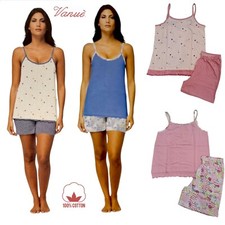 Pigiama donna corto in cotone spalla stretta canotta bretellina pantaloncino Pigiama donna price