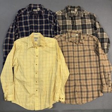 Lotto Camicie Flanella LL Bean Confezione Uomo Media Plaid Check Manica Lunga Bottone Vintage Camicia ragazzo price