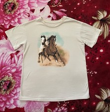 T-shirt bambino colore panna con stampa cavalli. Taglia XL (14-16) Camicia ragazzo price