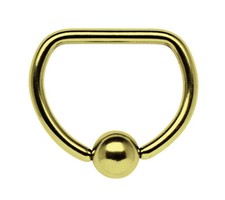 Piercing Gioiello D-Ring In Oro 1,6Mm Con Steg Dritto E Sfera Di Blocco Piercing in oro e argento price