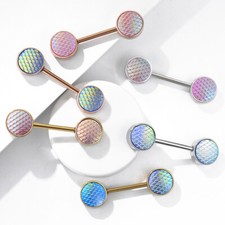 Piercing Capezzolo IN Acciaio Chirurgico E - Motivo Pelle Di Dragone - Piercing in oro e argento price