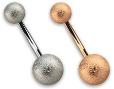 Piercing Intimo Ombelicale Banana Con Palle In 8/5 Diamantato Argento E Oro Rosa Piercing in oro e argento price