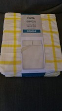 Set piumone doppio seersucker a quadri giallo e bianco di George at Asda Set copripiumino bebè price