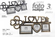 PORTA FOTO CORNICE MULTIPLO 3 POSTI DECORO LOVE 57*24*2 CM 2 COLORI MOG-784132 Cornici per quadri e foto price