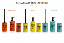 SET ACCESSORI BAGNO 3 PEZZI DISPENSER SAPONE PORTA SCOPINO WC Set accessori bagno price