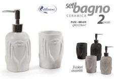 SET ACCESSORI BAGNO Dispenser DOSATORE PORTA Sapone BICCHIERE PORTA SPAZZOLINO Set accessori bagno price