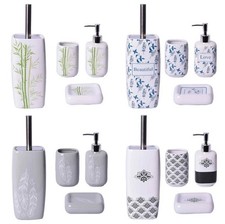 1 Pezzo Set 4 Pezzi Accessori Bagno in Ceramica Life 4 Decori Set accessori bagno price