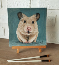 Criceto dipinto originale animale domestico arte 8 x 8 criceto dipinto a olio Dipinto a olio price