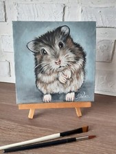 Criceto dipinto originale animale domestico arte 8 per 8 criceto dipinto a olio Dipinto a olio price