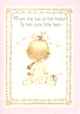 Annunci Punzone Annuncio Orso e Sonaglio Bambina Rosa Nuovi - Set di 6 Set nascita bebè price