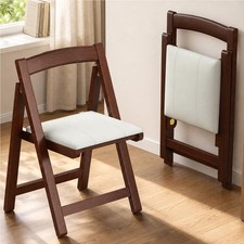 CoPaws Sedia Pieghevole in Legno con Sedile Imbottito in Pelle PU, Standard UK, Marrone Sedia standard price