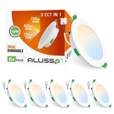 ALUSSO Set di 6 faretti LED da incasso piatti 230 V, 10 W, 800 lm, intensità var Set da incasso price