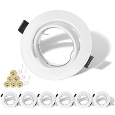 SET DI 6 FARETTI LED DA INCASSO ROTONDI BIANCHI ORIENTABILI PER CARTONGESSO 7W 3 Set da incasso price