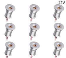 Set da 9 Mini Faretto LED Esterno Incasso 24V Luce Calda WW 15MM Segnapasso Set da incasso price