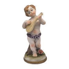 Statuetta BAMBINO MANDOLINO Vecchia Antica In Ceramica Dipinta Soprammobile Soprammobile price