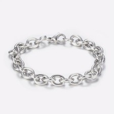 1pz base bracciale in acciaio inox 20cm colore argento scuro bijoux Bracciale bijoux price