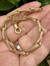 BRACCIALE VINTAGE ORO GIALLO 14K ITALIA MAGLIA TRECCIA OVERSIZE LUCCHETTO ARAGOSTA UNICO Bracciale bijoux price