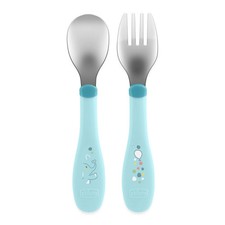 Chicco Posatine Inox, Posate Bambini, Set Pappa, Forchetta e Cucchiaio per Bambi Cucchiaio pappa price