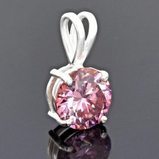 Collana con ciondolo solitario diamante rosa tondo 5 ct argento 925 certifica... Collana con diamante price